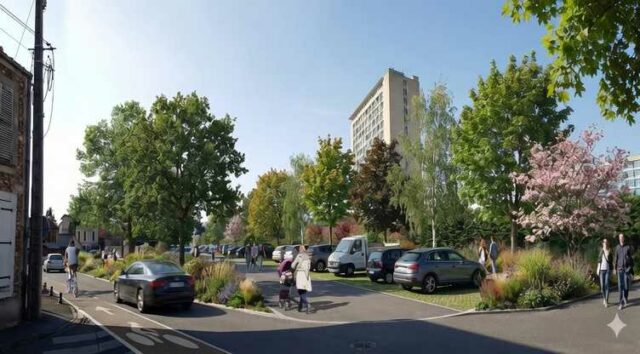 BOULEVARD CHAMBLAIN - Parking d'entrée de ville végétalisé à place égale