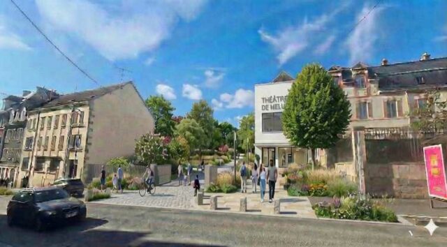 THÉÂTRE DE MELUN - Vue du parvis extérieur et son jardin accessible à tous